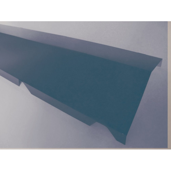 Faîtière crantée sur mur acier galva 210cm bleu