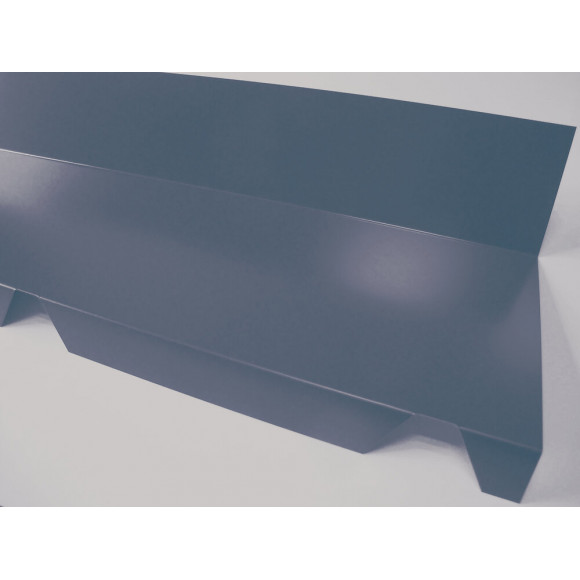 Faîtière crantée contre mur acier galva 210cm bleu