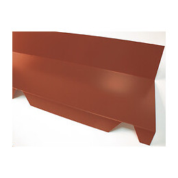 Faîtière crantée contre mur acier galva 210cm rouge