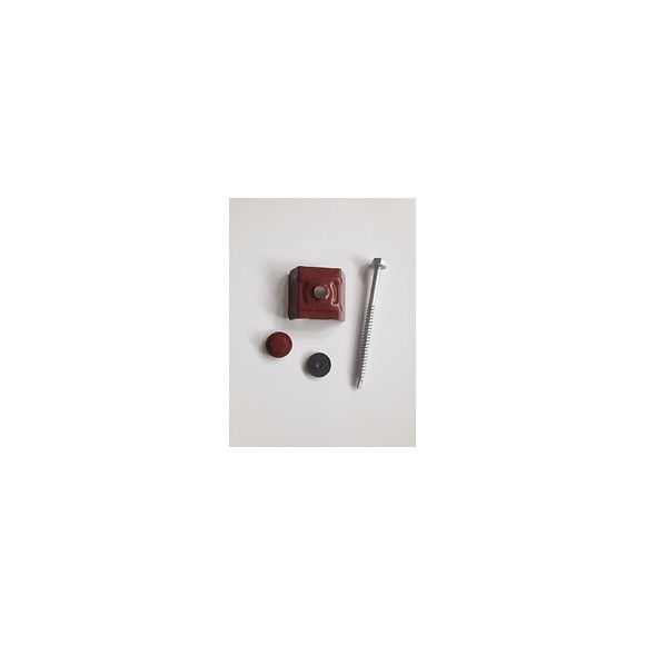 Kit fixations pour tôle acier galva nervuré 1045 rouge