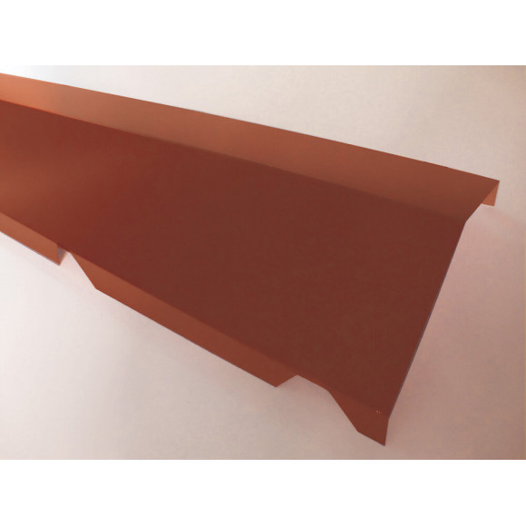 Faîtière crantée sur mur acier galva 210cm rouge