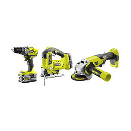 Combo 3 outils perceuse-visseuse + scie sauteuse + meuleuse 18V R18CKC