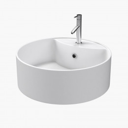 Vasque à poser ronde en céramique - diamètre 40cm - hauteur 14cm