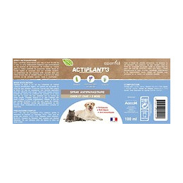 Spray antiparasitaire ACTIPLANT'3 100ml chien et chat