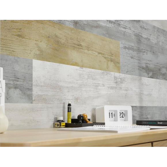 Lambris pvc Cottage jaune 16.7x120cm