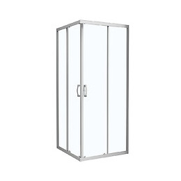 Angle de douche carré 90 x 90 cm en verre 4 mm transparent
