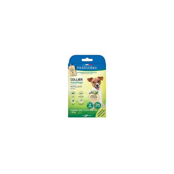 Collier insectifuge chiot et petit chien -10kg