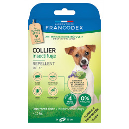Collier insectifuge chiot et petit chien -10kg