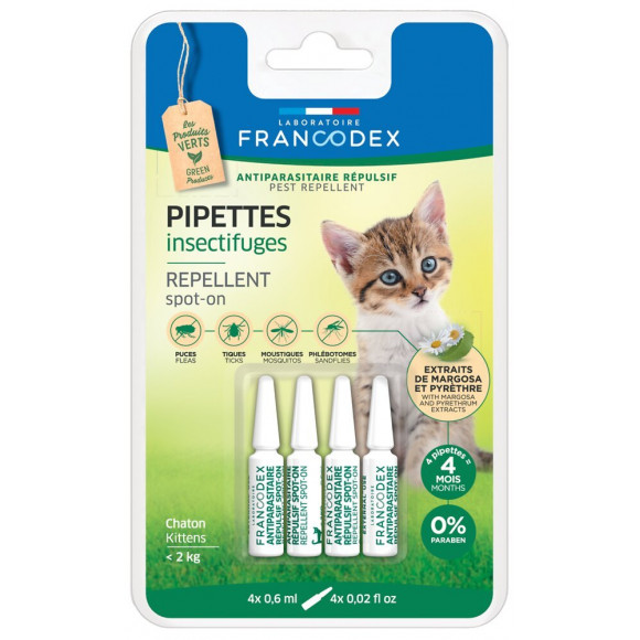 Pipettes insectifuges chaton x4