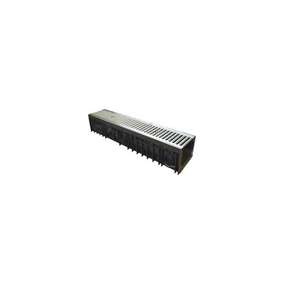 Caniveau pp l.15xh.15cm + grille longueur 100cm a-15 en1433