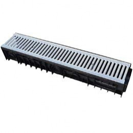 Caniveau pp l.15xh.10cm + grille longueur 100cm a-15 en1433