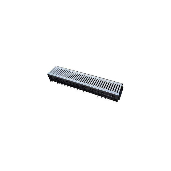 Caniveau pp l.15xh.10cm + grille longueur 100cm a-15 en1433