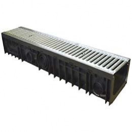 Caniveau pp l.15xh.15cm + grille longueur 100cm a-15 en1433
