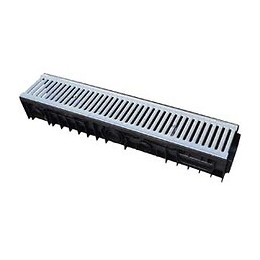 Caniveau pp l.15xh.10cm + grille longueur 100cm a-15 en1433