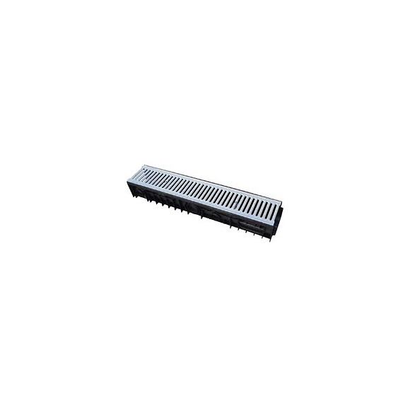Caniveau pp l.15xh.10cm + grille longueur 100cm a-15 en1433
