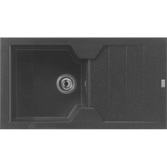 Evier en Quartzolit Granit Victoria 1 Bac 1 égouttoir 81 x50 Noir
