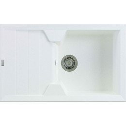 Evier en Quartzolit Granit Victoria 1 Bac 1 égouttoir 81 x50 Blanc