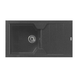 Evier en Quartzolit Granit Victoria 1 Bac 1 égouttoir 81 x50 Noir