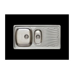 Evier à encastrer 1 bas+ 1 égouttoir inox lisse