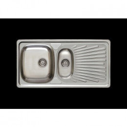 Evier à encastrer 1 bas+ 1 égouttoir inox lisse