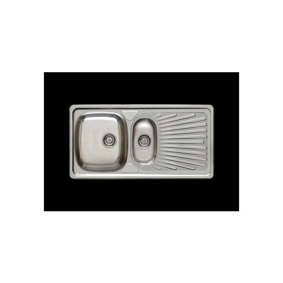 Evier à encastrer 1 bas+ 1 égouttoir inox lisse