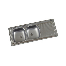 Evier à encastrer 2 bacs + 1 égouttoir inox