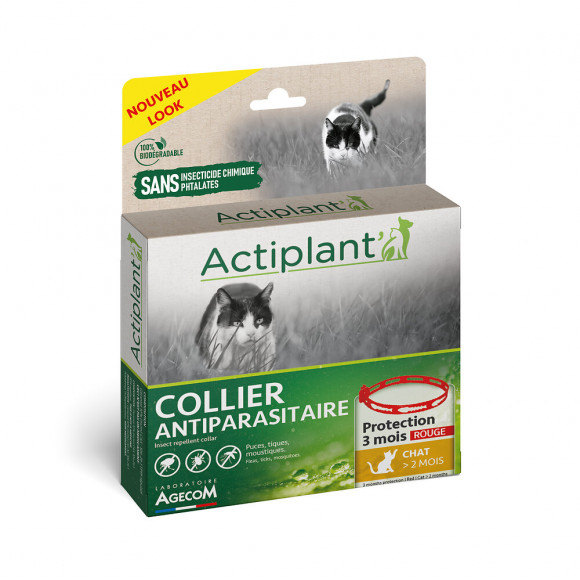 E.collier chat rouge 35cm