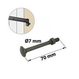 Lot De 8 Boulons Tête Bombée Acier Zingué, L.70 X Diam.7 Mm Afbat