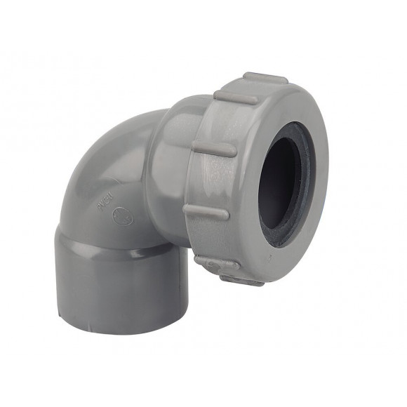 Coude à joint plat PVC évacuation bâtiment FF 87°30 DN40