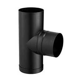 Té tampon émaillé noir diamètre 180mm