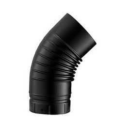 Coude 45° émaillé noir mat diamètre 180mm
