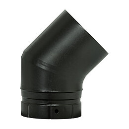 Coude 45° émaillé noir mat diamètre 180mm