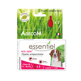 2 pipettes antiparasitaires ESSENTIEL Eco Spot pour chien