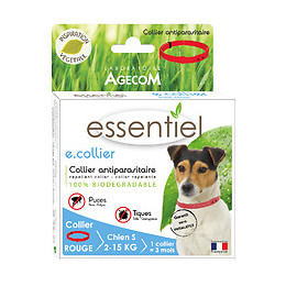 Collier antiparasitaire ESSENTIEL rouge pour petit chien