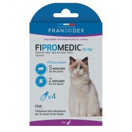 Pipettes antiparasitaires chat Fipromédic 4x0.5ml
