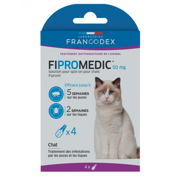 Pipettes antiparasitaires chat Fipromédic 4x0.5ml