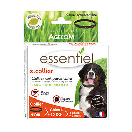 E.collier grand chien noir75cm