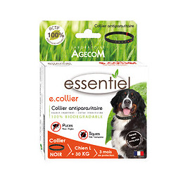 E.collier grand chien noir75cm