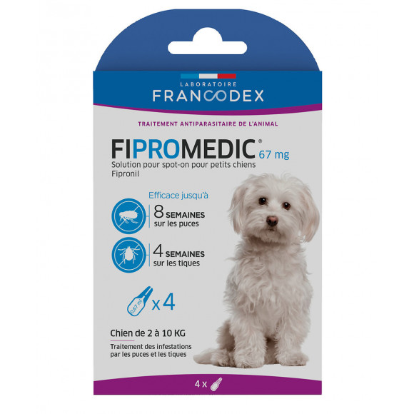 Pipettes antiparasitaires FRANCODEX petit chien Fipromédic  4 x 0,67ml