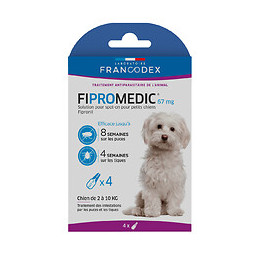 Pipettes antiparasitaires FRANCODEX petit chien Fipromédic  4 x 0,67ml