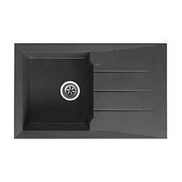 Evier Quartzolit Granit Alinéo 1 Bac 1 égouttoir 81x50 Gris Titane