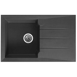 Evier Quartzolit Granit Alinéo 1 Bac 1 égouttoir 81x50 Gris Titane