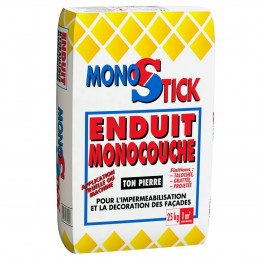 Enduit de façade hydrofuge monocouche ton pierre 25kg