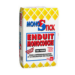Enduit de façade hydrofuge monocouche ton pierre 25kg