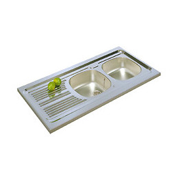 Evier Inox 2 Bacs 1 égouttoir 120x60