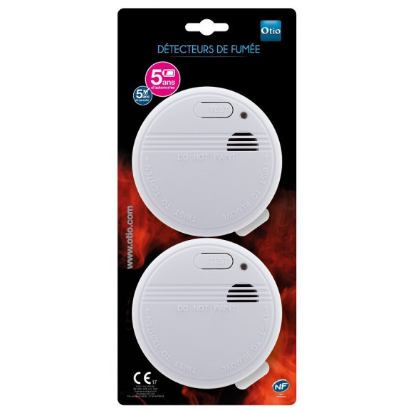Lot de 2 détecteurs de fumée NF OTIO