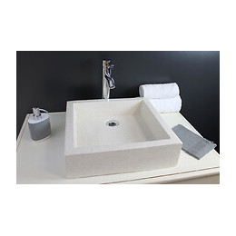 Vasque terrazzo 40x40cm crème