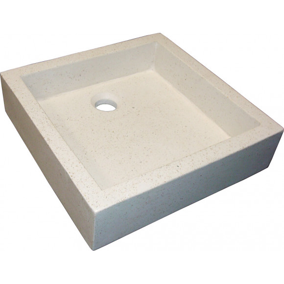Vasque terrazzo 40x40cm crème