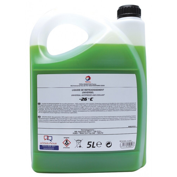 Liquide de refroidissement universel -26°C bidon 5L