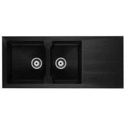 Evier à encastrer Alineo 2 cuves + égouttoir Noir